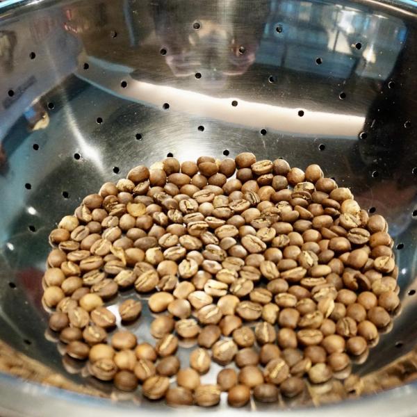 Coffee beans turn brown once roasted