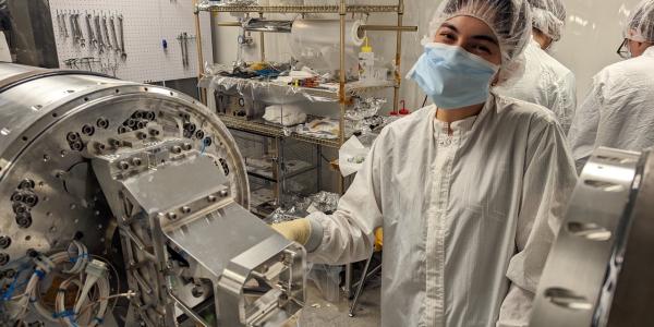 Koehler working in a clean room.