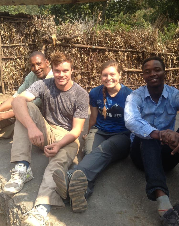 Curtis Gile with locals in Rwanda