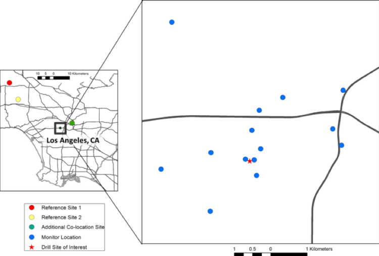 Map of reference sites for data calibration and Y-pod placement sites