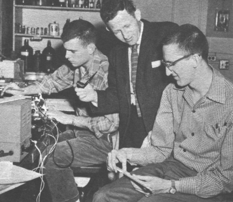 Frank Kreith in 1961 with two students.