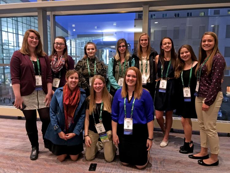 Students from Delta County and Greeley high schools pose at the American Public Health Association Conference in Denver following a roundtable discussion on their projects with health professionals.
