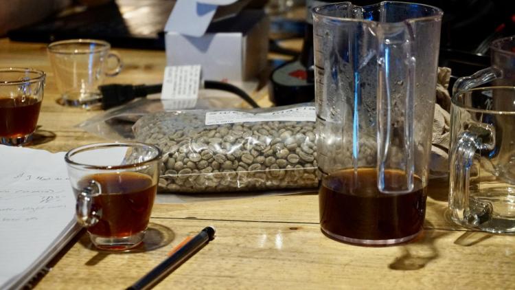 From beans to coffee.