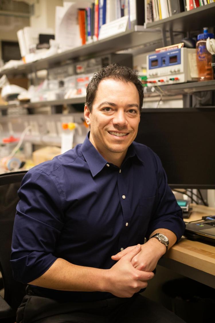 Mark Rentschler in his lab