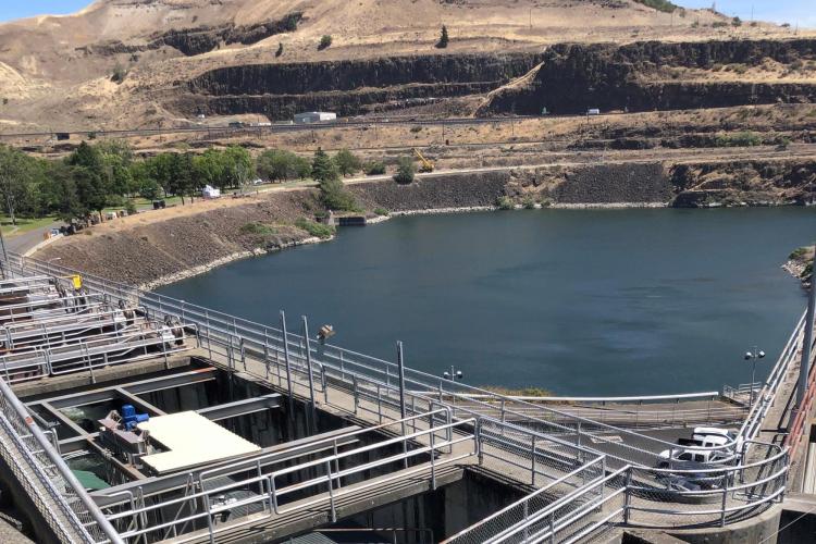 Kyle McDonnell during summer internship at a dam