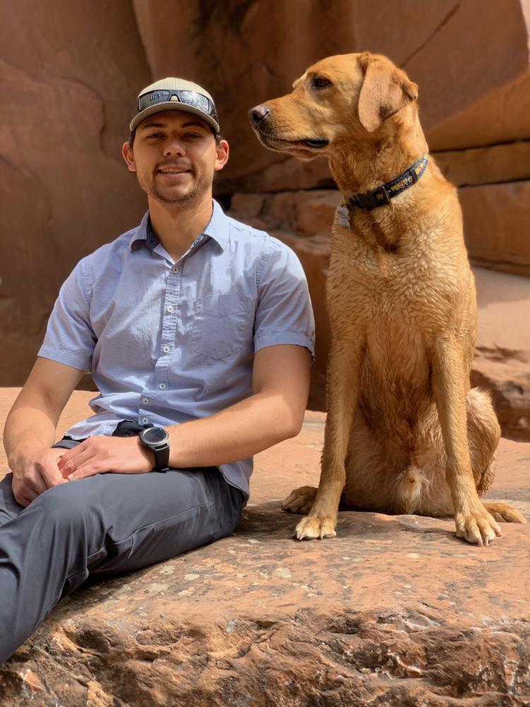Luke Pagni with his dog