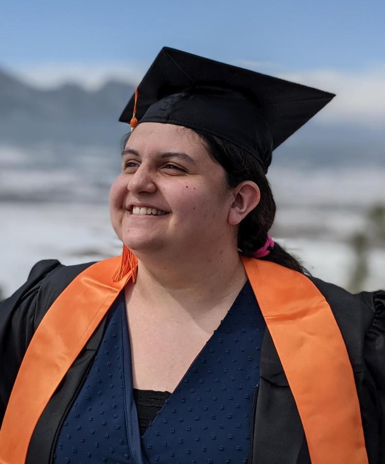Lisa Tenorio in cap and gown
