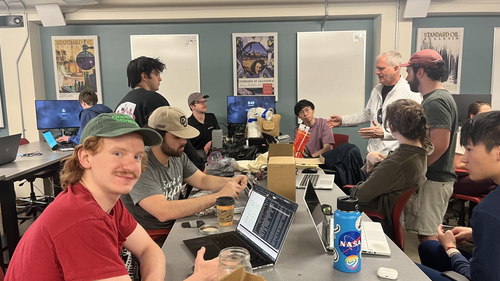 Students discussing their Senior Design project
