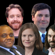Collage image of the seven new faculty members.