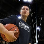 Haley Smith with a basketball