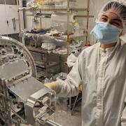 Koehler working in a clean room.