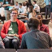 Student Experiential Education origin story photo of students networking