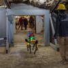 Bomb squad assisting robot in a mine