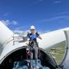 Aria Mundy on a wind turbine
