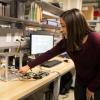 Kristin Calahan working in the lab
