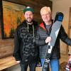 Andrew Tomaschke with dad and skis