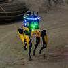 A SPOT robot navigating autonomously.