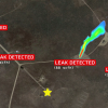 A visualization of multiple leaks in the field.