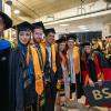 Faculty and students line up for the spring 2023 graduation ceremony