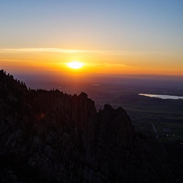 2021 aerials of Boulder and CU Boulder campus. (Photo by Glenn Asakawa/University of Colorado)