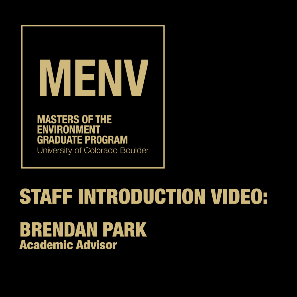 MENV MENV Staff Introduction Video: Brendan Park Academic Advisor