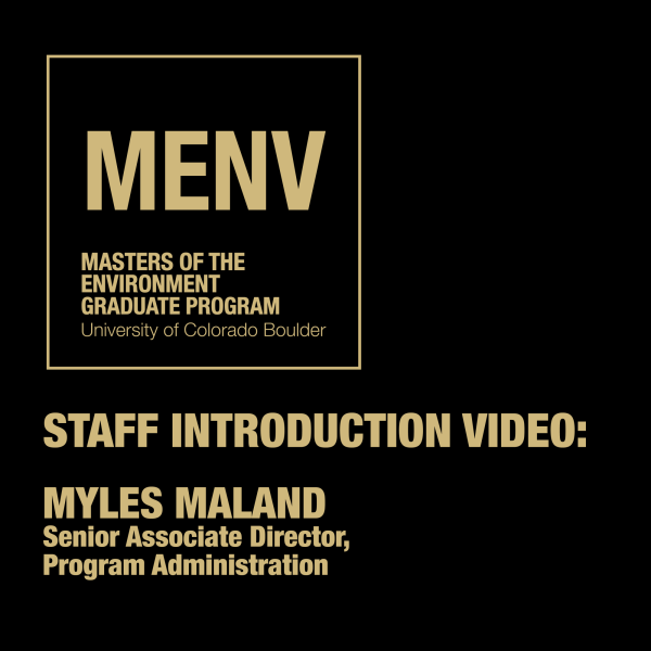 STAFF INTRODUCTION VIDEO: MYLES MALAND Senior Associate Director, Program Administration
