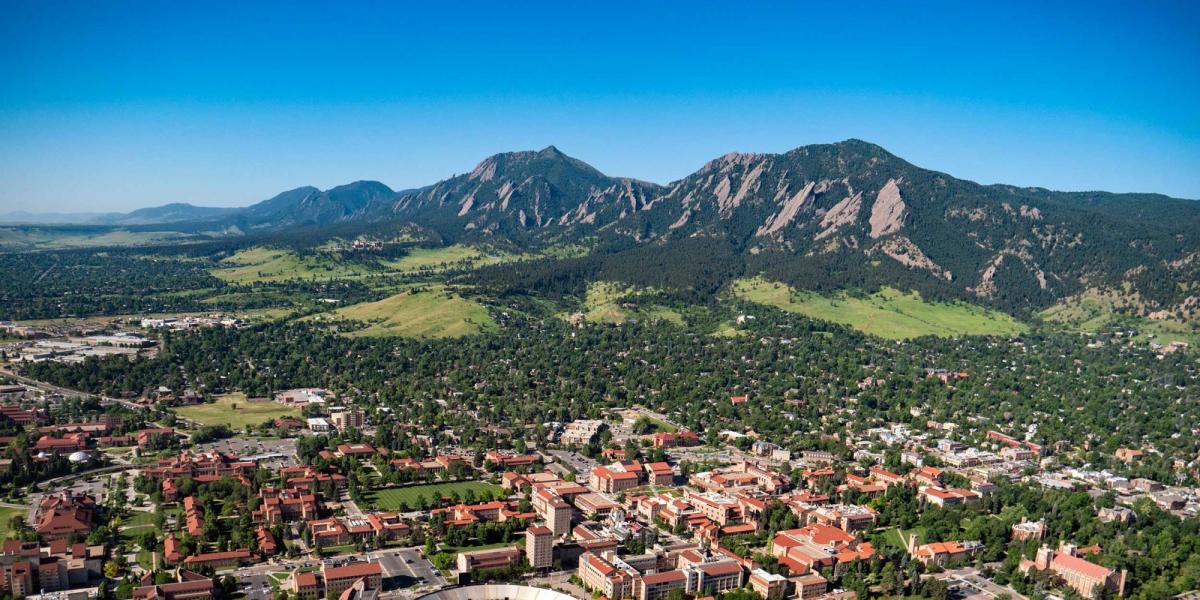 Aerial of CU Boulder campus