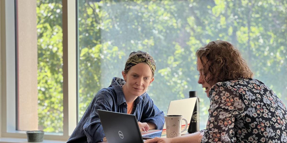 Molly Thompson and Jenna in a Career Development Meeting.