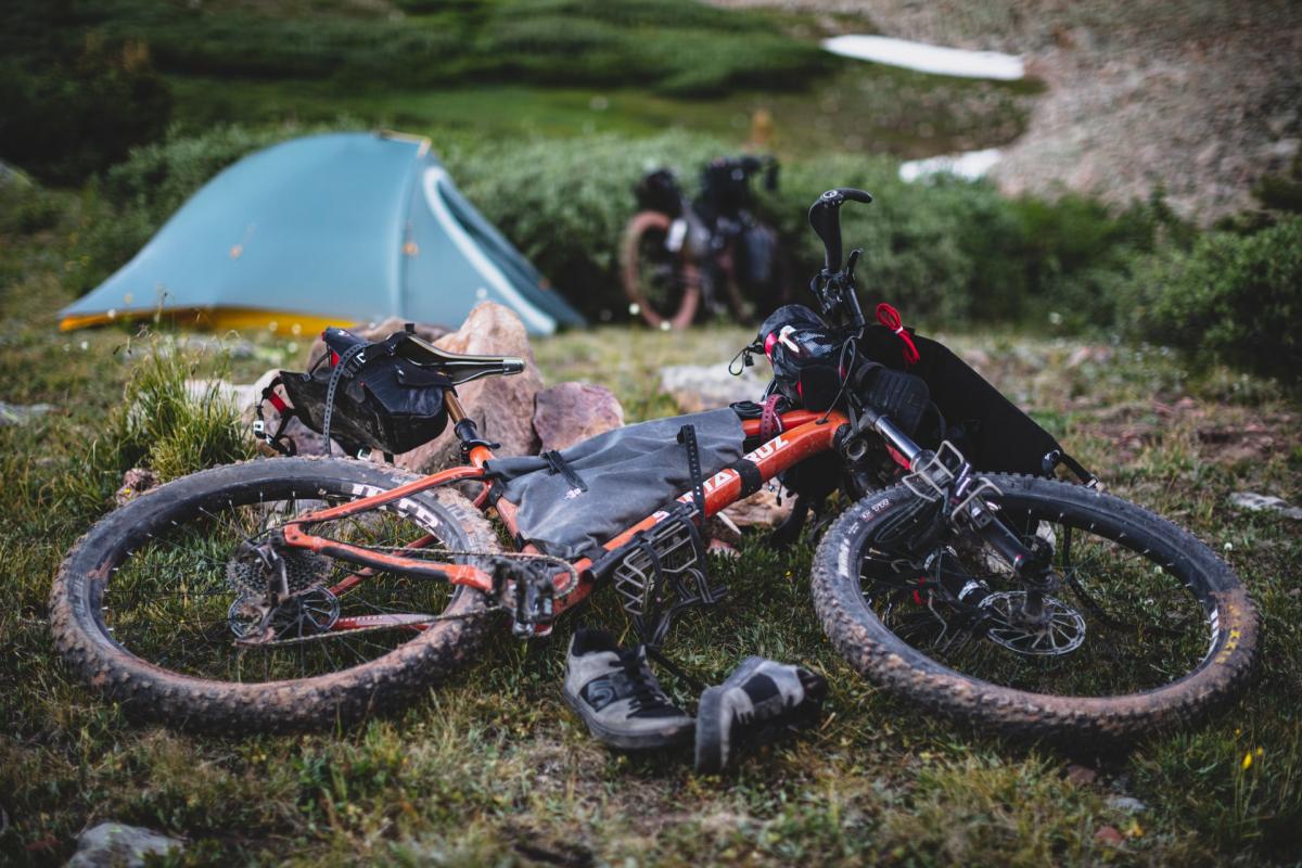 Mountain bike and tent