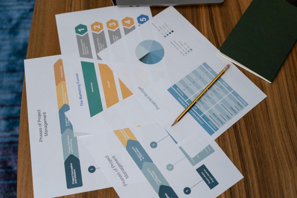 Various types of reports on a table.