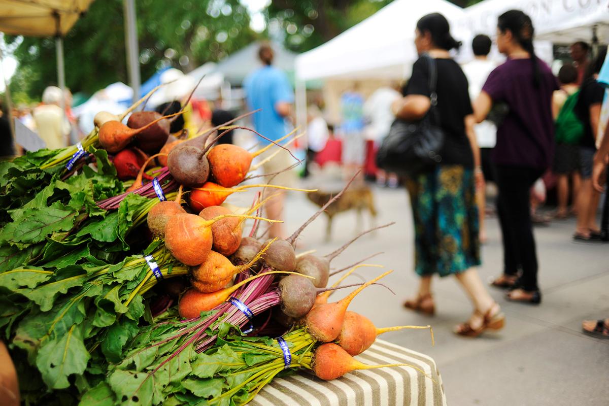 Fresh vegetables at a farmer's market