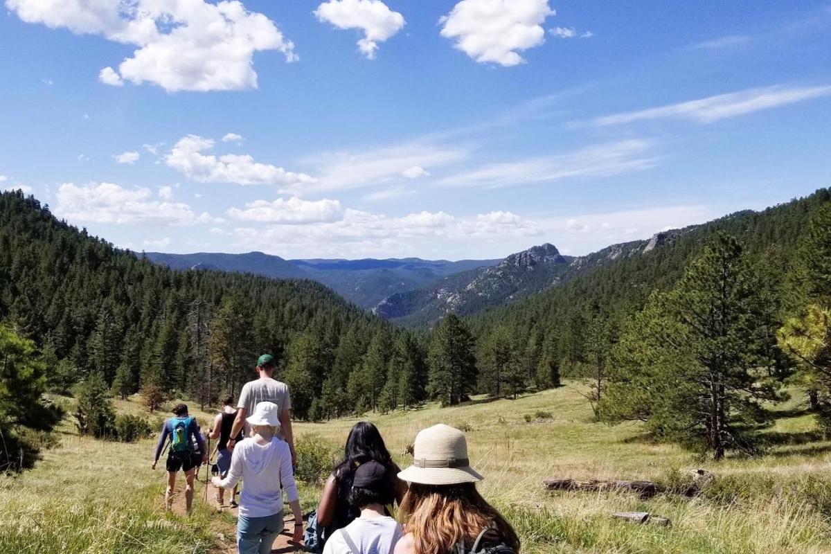 Students on a hike in Coulson Gulch.