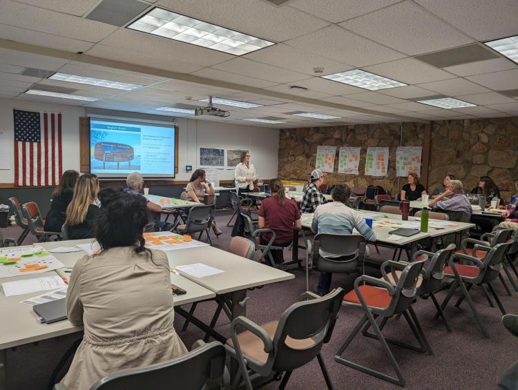 Students facilitating a workshop as a part of the Building Community Capacity course.