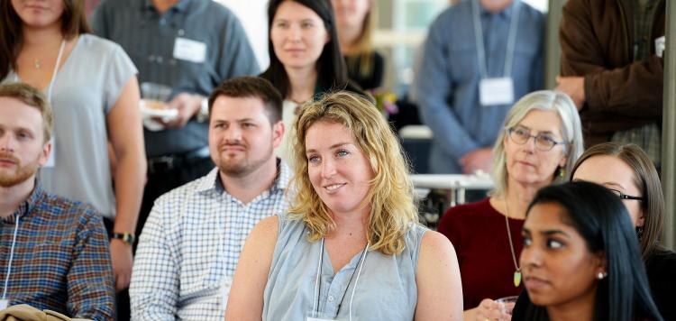 People attending an information session