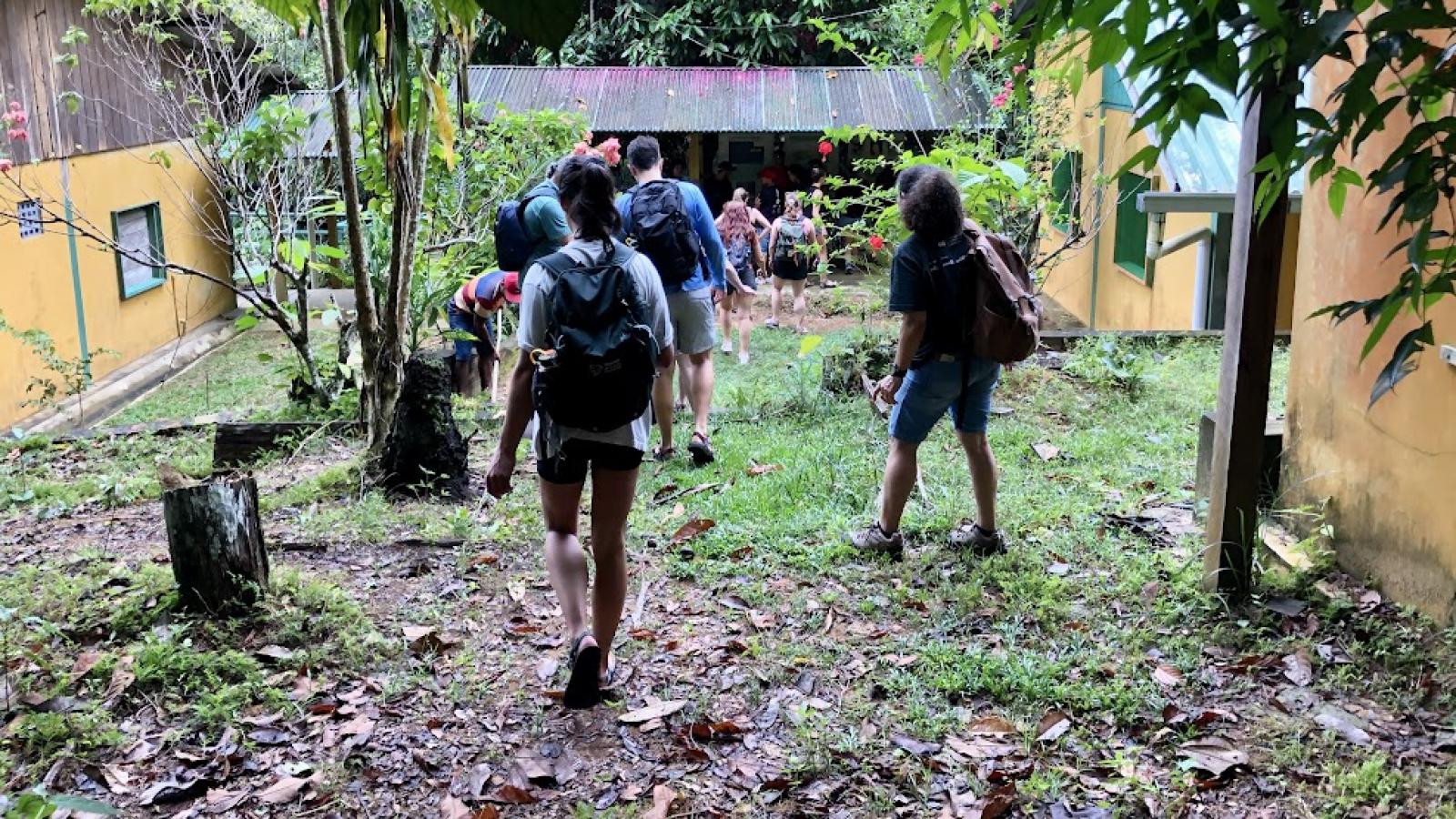 Students on a river walk.