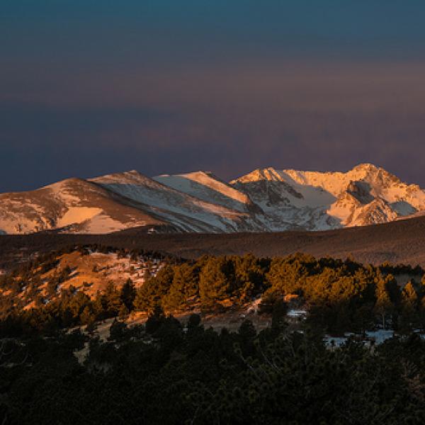 Winter sunrise in February (2013) with a paucity of snow- by April the amount had increased substantially