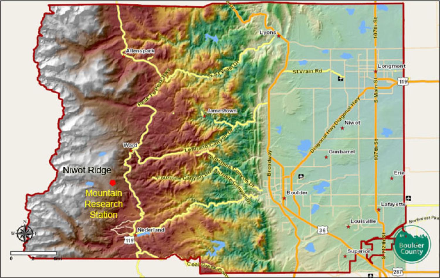 Boulder County Topo Map