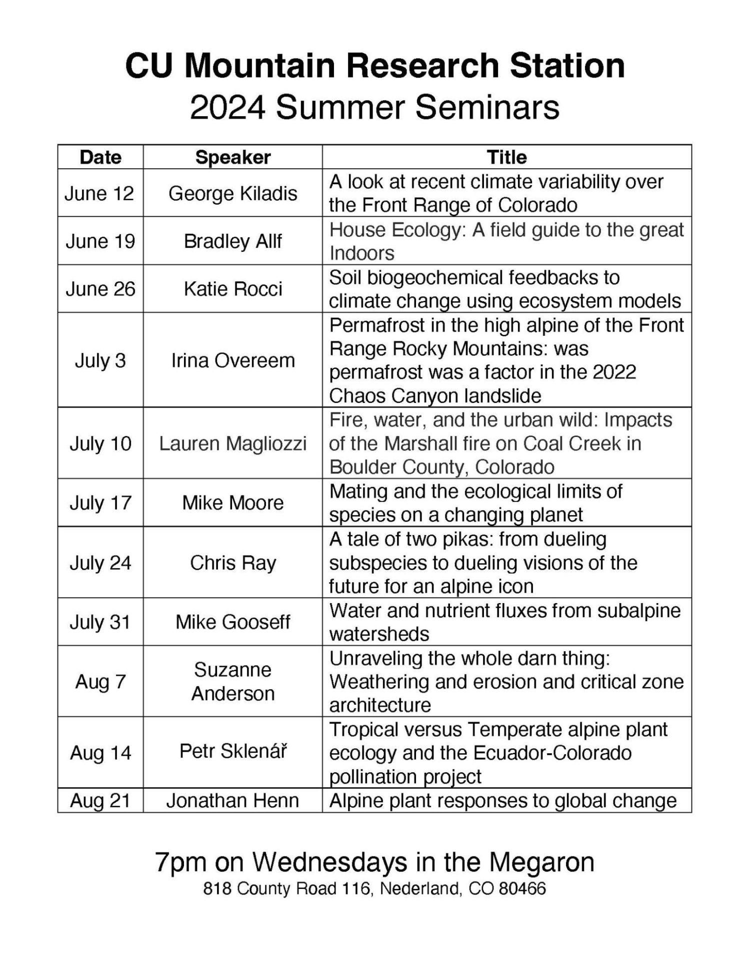 summer seminars