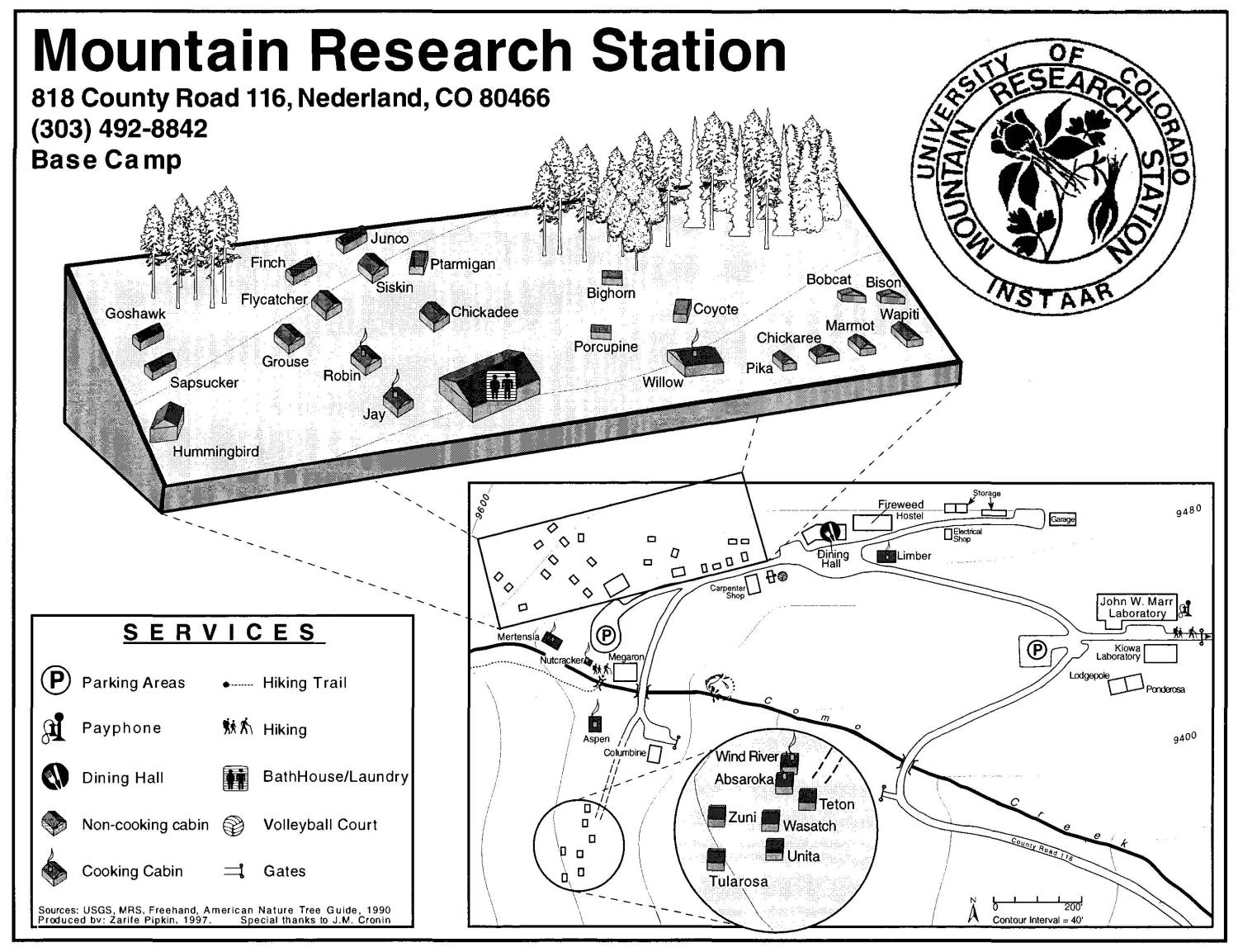 Mountain Research Station Base Camp Map