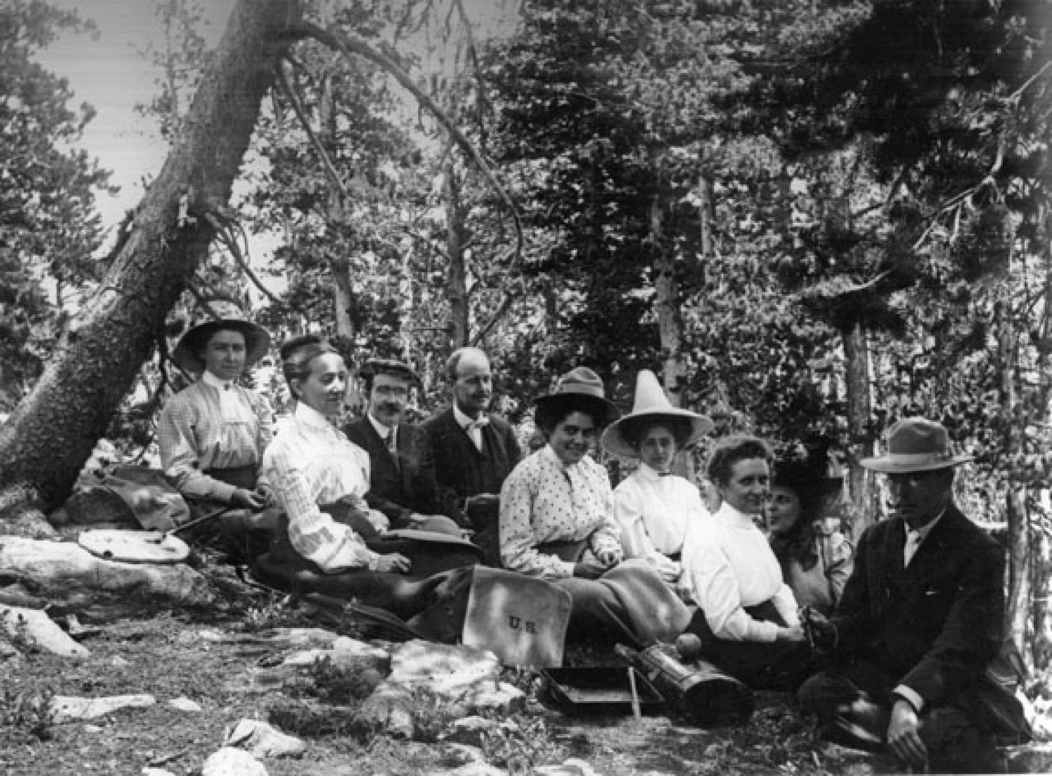 Professor Frances Ramaley with picnic group