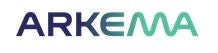 Arkema logo with blue to green color gradient overlay