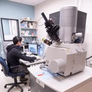 A student working in the COSINC lab