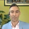 Wil Srubar in blue suit coat appearing on Zoom