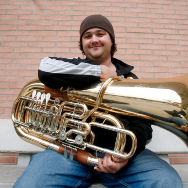 Michael Musick with his tuba