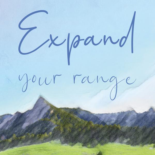 2023-24 Colorado Music edition cover photo: “Expand your range” above the flatirons