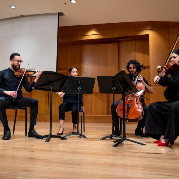 String quartet on stage