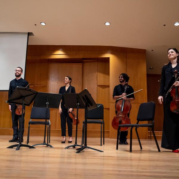 String quartet on stage