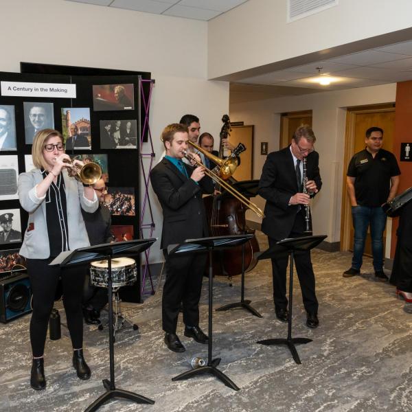 Jazz group in lobby