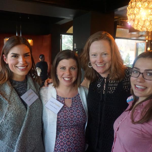 Flutists pose at the Once a Flutist alumni reception