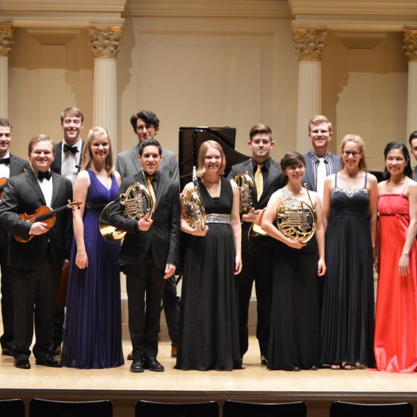 carnegie hall student group on stage